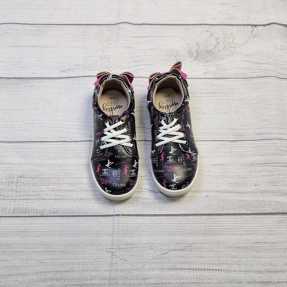 4/5Y Monkey Feet Designer Leather Sneakers